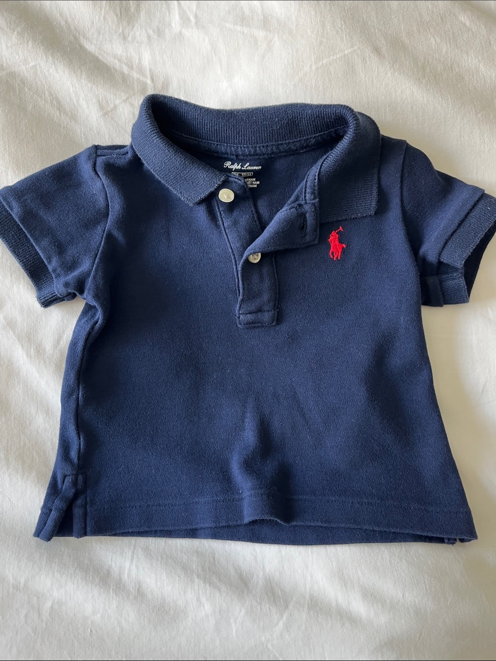 Ralph Lauren Navy Polo with Red Pony Embroidery - Kids
